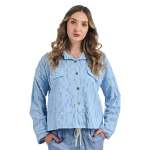 Torn Denim Style Jacket - Sky Free