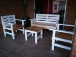 4 Seater Patio Or Garden Set In Clear And White