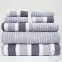 8-PIECE Striped Ultrafine Microfiber Towel Set Includes 4 Washcloths 2 Hand Towels And 2 Bath Towels Absorbent & Quick Dry Bathroom Towel Kit Super