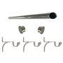 Matoc 25MM Single Curtain Pole Set - Silver - Flat End Caps - 6.0M