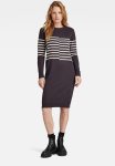 G-star Raw Broken Stripe Knitted Dress Wmn - Grey Asphalt
