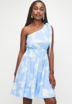 Asymmetric Fit & Flare MINI Dress - Soft Blue Snowbell Aop