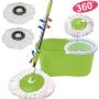 Rotating 360 Spin Mop And Plastic Bucket Set - Green