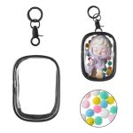 Clear Figure Display Bag With Keychain Pompom Ball Portable For Sonny Baby MINI Doll Pouch Carrying Case Figures Display Case Fo