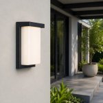 Lone Black LED Outdoor Wall Light 12W Warm White IP65