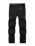 Men's Quick-dry Breathable Outdoor Pants Solid Comfortable Pants With Multiple Zip Pockets And Belt For Outdoor Activities Sprin