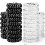 30PCS Spiral Hair Ties No-crease Coil Phone Cord Hair Ties For Thick Hair
