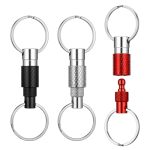 Detachable Quick Release Keychain Pull Apart Key Ring With Split Rings For Car Keys Bag Purse Belt Heavy Duty Metal Key Holder