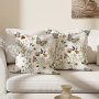 2PCS Floral Butterfly Green Plush Throw Pillow Covers 45.72X45.72 Cm - Modern Country Style For Sofa Bed Car & Living Room Decor - Zip