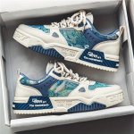 Men's Trendy Platform Skateboard Shoes With Geometric Pattern Non Slip Outdoor Walking Jogging Traveling