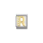 Composable Big Link Letter R In Gold With Stones