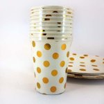 Metallic Gold Polka Dot Paper Cups - Factory Plaza