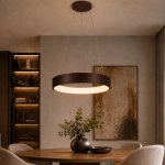 LED Halo Ring Pendant Light 60CM Brushed Coffee