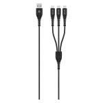 Bounce Cord Series 3 In 1 Charge Cable - Black