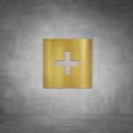 First Aid Sign D01 - Brushed Brass