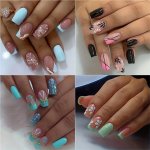4 Packs 96 Pcs Glossy Medium Square Press On Nails Summer Fresh False Nails With Butterfly Flower And Shiny Sequin Design Mixed