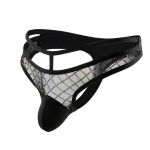 Black See Through G-string Black And Gold
