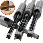 4PCS SET Of Woodworking Tools: Twisted Square Hole Drill Chisel Extension Saw Etc. - Ideal For Carving Square Or Rectangular Gro
