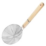 20CM Long Wooden Handle Stainless Steel Strainer Sieve