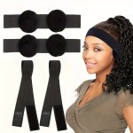 1 4PCS Lace Melting Band Elastic Bands With Ear Pads For Wig Edges Wig Band For Wigs Edge Wrap To Lay Edges Wig Band Edge