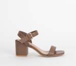 Block Heel Sandal - 6 Brown