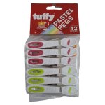 Plastic Washing Pegs Pastel Colours 12 Pack