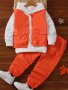 3PCS Boy's Street Style Outdoor Outfit Cargo Vest & Hoodie & Pants Set Kid's Clothes For Fall Winter As Gift