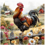 Scatter Cushion Or Cushion Cover Red Barn Chicken