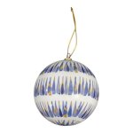 Delft Coloured Striped Christmas Bauble 10CM