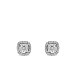 Sterling Silver Pav Cushion Studs