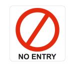 Parrot No Entry Symbolic Sign Printed On White Acp 150X150MM SN4112
