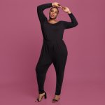 Plus Size Joy & Ash Slinky Long Sleeve Jumpsuit - Black