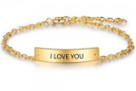CBA102494 - Personalized Bracelet Gold Stainless Steel Adjustable