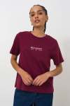 Branded Slim Fit T-Shirt - XL Burgundy