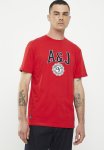 Mens Washed Twill Applique Crew Tee - Ss - High Risk Red