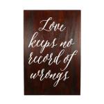 Dark Wood Signs Love Keeps No RECORDSIGNBOARD47 65CM