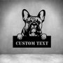 French Bulldog With Custom Text - 300MM / Matt Black