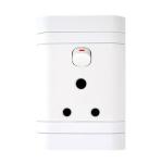 Lesco Single Three-pin Wall Plug White H100XW50