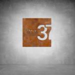 House Number D08 - 500 X 500 Matt Gold Warm White