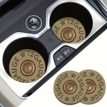 2PCS Coasters Bullet Shell Design Car Coasters Rubber Water-absorbent Cup Holders Auto Interior Accessories Universal For Home A
