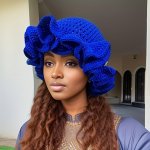 Handmade Crochet Ruffle Beanie - Multicolor Stretchy Knit Winter Hat For Warmth & Style