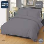 Simon Baker 200 Thread Count Poly 50 COTTON 50 Percale - Grey Fitted Sheets Standard & XL Various Sizes - King Std 183CMX 190CM