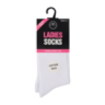 Ladies White Cotton Rich Socks Size 4-7