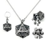 Haxtec MINI Metal Dnd Dice Set With Hollow Necklace Dice Case Antique Tiny Metal Dice Set D&d Keychain Portable 7PCS Dice Set