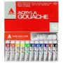 Acryla Gouache Master Set 11 X 20ML Tubes In Assorted Colours Plus 1 X 40ML Tube In White