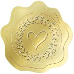 Pigpotparty 500 Pcs Gold Embossed Envelope Stickes - Heart Stickes Foil Envelope Seal For Valentine' Day Wedding Invitations Gre