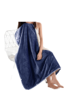 Smte Bls-fashionable Winter Poncho Navy Royal Blue With Keychain