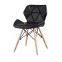 Bright Diamond Padded Chairs With Wooden Legs - Black
