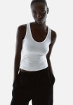 Ribbed Vest Top - White