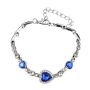Stylish Deep Blue Heart-shaped Zirconia Bracelet.
